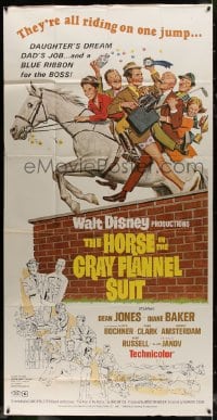 4w088 HORSE IN THE GRAY FLANNEL SUIT 3sh 1969 Walt Disney, Dean Jones, wacky artwork of cast!
