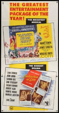 4w095 IMITATION OF LIFE/FLOWER DRUM SONG 3sh 1965 the biggest drama and the brightest musical!