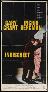 4w096 INDISCREET 3sh 1958 full-length Cary Grant & Ingrid Bergman, directed by Stanley Donen!