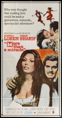 4w138 MORE THAN A MIRACLE 3sh 1967 different image of sexy Sophia Loren & Omar Sharif!