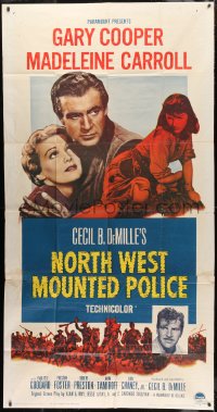 4w150 NORTH WEST MOUNTED POLICE 3sh R1958 Cecil B. DeMille, Gary Cooper, Madeleine Carroll