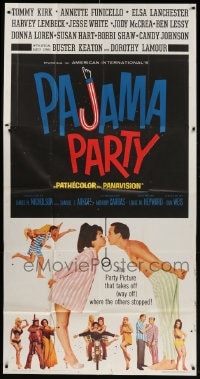 4w165 PAJAMA PARTY 3sh 1964 Annette Funicello, Tommy Kirk, Native American Buster Keaton shown!