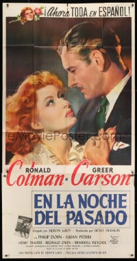 4w187 RANDOM HARVEST Spanish/US 3sh 1942 wonderful artwork of Ronald Colman & Greer Garson!