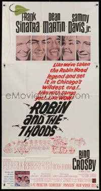 4w194 ROBIN & THE 7 HOODS 3sh 1964 Frank Sinatra, Dean Martin, Sammy Davis, Bing Crosby, Rat Pack!