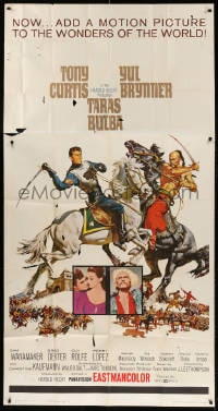 4w229 TARAS BULBA style B 3sh 1962 Tony Curtis & Yul Brynner clash, epic war art by Frank McCarthy!