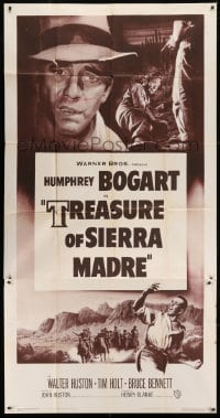 4w241 TREASURE OF THE SIERRA MADRE 3sh R1953 Humphrey Bogart, Tim Holt & Walter Huston, classic!