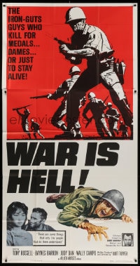 4w257 WAR IS HELL 3sh 1963 Tony Russell, art of wounded soldier in the Korean War!