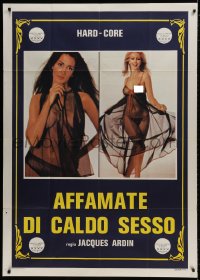 4w289 AFFAMATE DI CALDO SESSO Italian 1p 1984 two sexy women in see-through gowns!