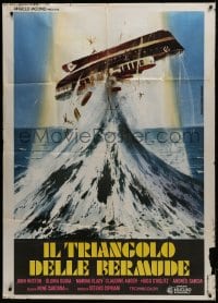 4w321 BERMUDA TRIANGLE Italian 1p 1978 wild Piovano art of ship tossed upside-down in the ocean!