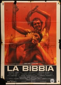 4w323 BIBLE Italian 1p 1967 La Bibbia, Richard Harris as Cain killing Franco Nero as Abel!