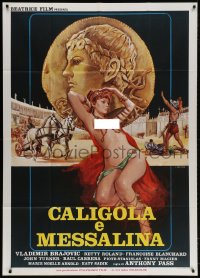 4w348 CALIGULA & MESSALINA Italian 1p 1982 Caligula et Messaline, Crovato art of naked Betty Roland!