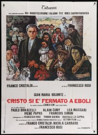 4w359 CHRIST STOPPED AT EBOLI Italian 1p 1979 Francesco Rosi, art of Gian Maria Volonte & top cast!