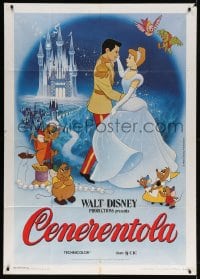 4w361 CINDERELLA Italian 1p R1970s Walt Disney classic romantic musical fantasy cartoon!