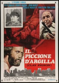 4w363 CLAY PIGEON Italian 1p 1972 different Mos art of Telly Savalas, Vaughn & Marley + sexy girl!