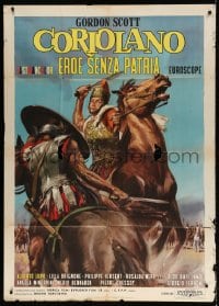 4w373 CORIOLANUS: HERO WITHOUT A COUNTRY Italian 1p 1964 Averardo Ciriello art of Gordon Scott!