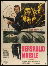 4w395 DEATH ON THE RUN Italian 1p 1967 Sergio Corbucci, cool crime art by Sandro Symeoni!
