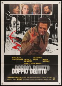 4w417 DOUBLE MURDER Italian 1p 1978 Marcello Mastroianni, Agostina Belli, Ursula Andress & Ustinov!