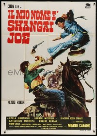 4w420 DRAGON STRIKES BACK Italian 1p 1972 Il mio nome e Shanghai Joe, cool kung fu western art!