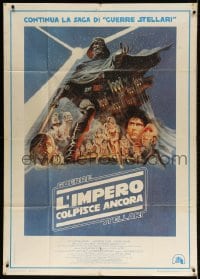 4w428 EMPIRE STRIKES BACK Italian 1p 1980 George Lucas classic, great montage art by Tom Jung!