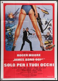 4w442 FOR YOUR EYES ONLY Italian 1p 1981 Roger Moore as James Bond 007, art by Brian Bysouth!