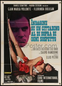 4w505 INVESTIGATION OF A CITIZEN ABOVE SUSPICION Italian 1p 1970 Volonte & half-naked woman!