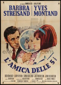 4w601 ON A CLEAR DAY YOU CAN SEE FOREVER Italian 1p 1971 art of Barbra Streisand & Montand, rare!
