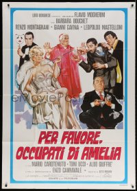 4w614 PER FAVORE OCCUPATI DI AMELIA Italian 1p 1982 art of sexy Barbara Bouchet & top cast!