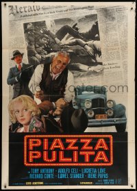 4w615 PETE, PEARL & THE POLE Italian 1p 1973 Piazza Pulita, montage of Celi & newspaper & rare!
