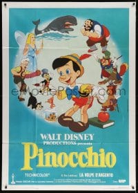 4w618 PINOCCHIO Italian 1p R1980s Disney cartoon about a wooden boy who wants to be real!