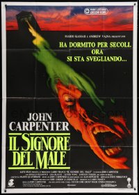 4w628 PRINCE OF DARKNESS Italian 1p 1988 John Carpenter, it is evil and it is real, dayglo title!