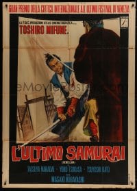 4w638 REBELLION Italian 1p 1967 cool different art of samurai Toshiro Mifune by Rodolfo Gasparri!