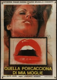 4w723 TEENAGE EMANUELLE Italian 1p 1981 sexy Guia Lauri Filzi + super close up mouth image!