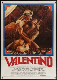 4w757 VALENTINO Italian 1p 1977 great image of Rudolph Nureyev & naked Michelle Phillipes!