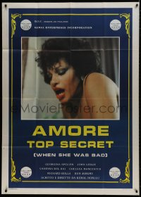 4w771 WHEN SHE WAS BAD Italian 1p 1985 close up of sexy Vanessa del Rio, Amore Top Secret!