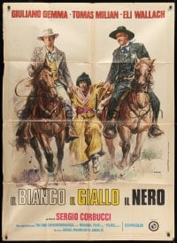 4w773 WHITE, THE YELLOW & THE BLACK Italian 1p 1975 Sergio Corbucci, Casaro spaghetti western art!