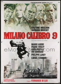 4w820 CALIBER 9 Italian 2p 1972 Milano calibro 9, cool crime art by Renato Casaro!