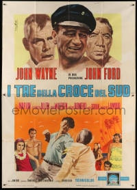 4w839 DONOVAN'S REEF Italian 2p 1963 John Ford, Nistri art of sailor John Wayne & Lee Marvin!