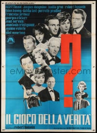 4w856 GAME OF TRUTH Italian 2p 1963 Robert Hossein, Francoise Prevost, Paul Meurisse & cast!