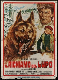 4w868 GREAT ADVENTURE Italian 2p 1975 art of Jack Palance & wolf, Jack London's Call of the Wild!
