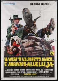 4w937 RETURN OF HALLELUJA Italian 2p 1972 great wacky spaghetti western art by Renato Casaro!
