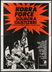 4w999 ZEBRA FORCE Italian 2p 1976 art of masked criminals with guns, all hell explodes!