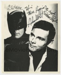 4x701 ADAM WEST signed 8x10 REPRO still 1980s great close up in costume as Batman & Bruce Wayne!