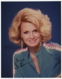 4x667 ANGIE DICKINSON signed color 8x10 REPRO still 1980s great smiling portrait of the actress!