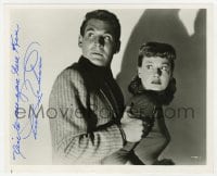 4x709 ANN ROBINSON signed 8x10 REPRO still 1980s scared c/u with Gene Barry in War of the Worlds!