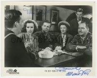 4x289 BEST YEARS OF OUR LIVES signed TV 8.25x10 still R1980s by BOTH Myrna Loy AND Teresa Wright!