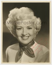 4x291 BETTY GRABLE signed deluxe 8x10 still 1940s great head & shoulders smiling portrait w/scarf!