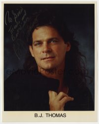 4x243 B.J. THOMAS signed color 8x10 publicity still 1990s great portrait of the long-haired singer!