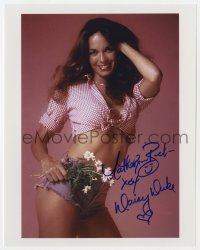 4x677 CATHERINE BACH signed color 8x10 REPRO still 1990s super sexy portrait as Daisy Duke in pink!
