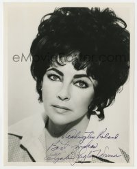4x771 ELIZABETH TAYLOR signed 8x10 REPRO still 1980s head & shoulders portrait with great hair!