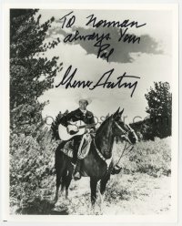 4x786 GENE AUTRY signed 8x10 REPRO still 1980s the singing cowboy star with guitar on Champion!